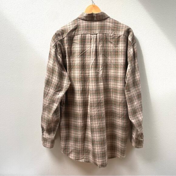 Faconnable 100% Cotton Long Sleeve Button Down Shirt in Brown Plaid, Men's Large - Picture 2 of 7